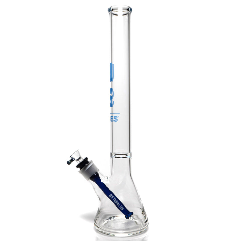 US Tubes - 20" Beaker 50x5 w/ 29mm Joint - Constriction - Blue Vertical Label - The Cave