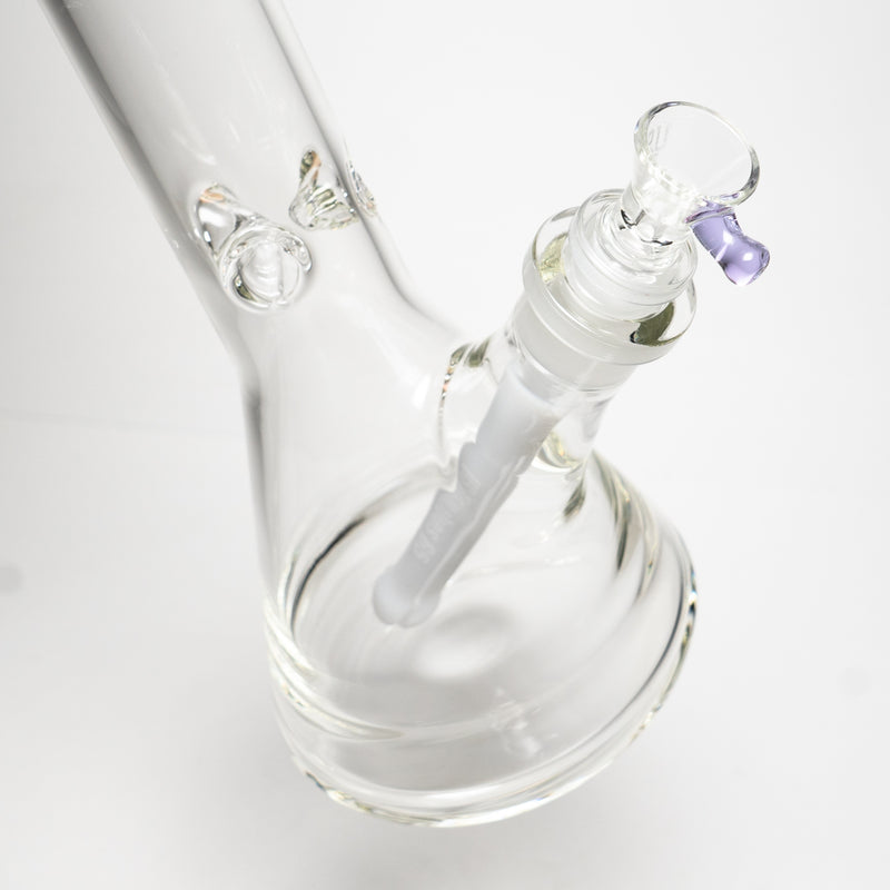 US Tubes - 20" Beaker 50x5 w/ 24mm Joint - White & Red Vertical Label w/ Purple Handle Slide - The Cave