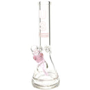 US Tubes - 13" Beaker 50x7 - White & Pink Vertical Label - The Cave