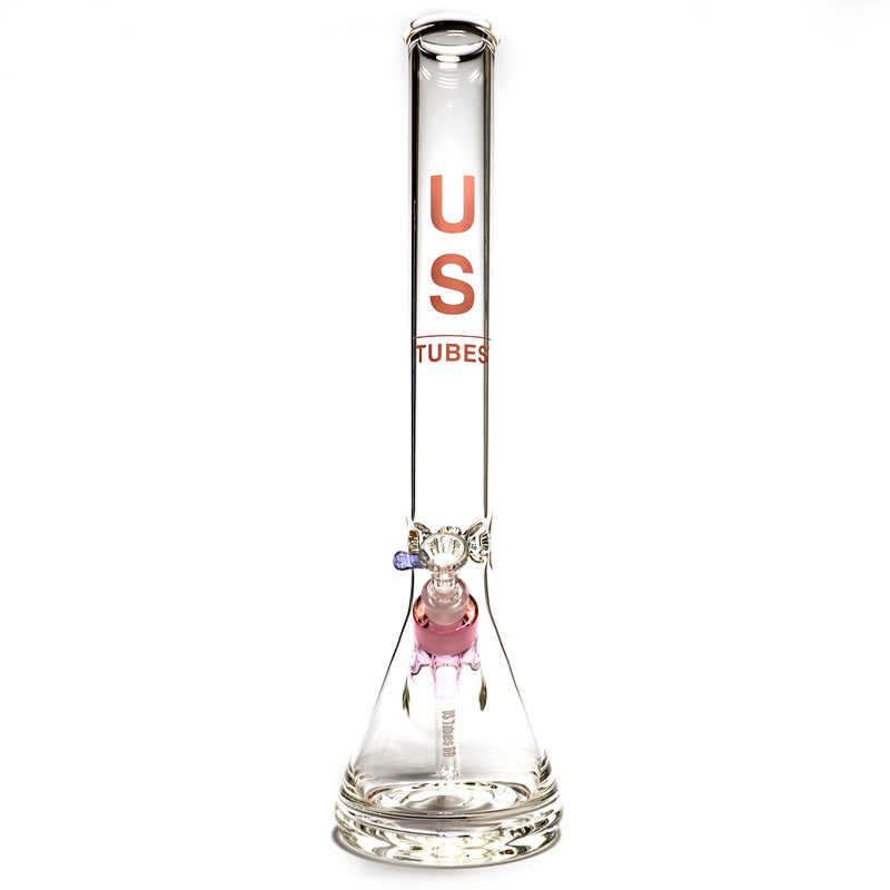 US Tubes - 17" Beaker - 50x7mm w/ 24mm Joint - Pink Vertical Label - The Cave