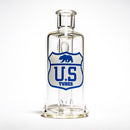 US Tubes - Ash Catcher - 14mm 90° - White & Blue Highway Label - The Cave