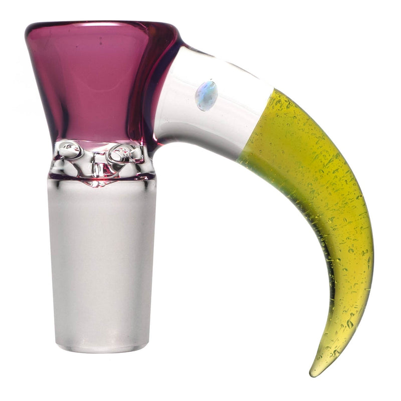 Unity Glassworks - 3 Hole Opal Horn Slide - 14mm - Stargazer & CFL Sunset Slyme - The Cave