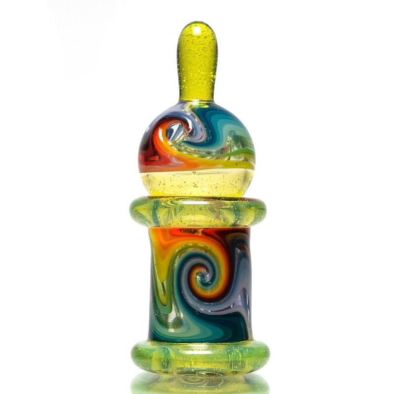 Unity Glassworks - Worked Directional Bubble Cap - Sunset Slyme w/ Four Seasons - The Cave