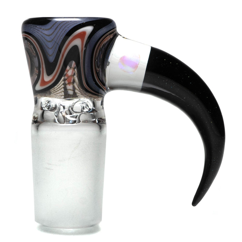 Unity Glassworks - 4 Hole Worked Opal Horn Slide - 18mm - Shadow & Galaxy - The Cave