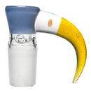 Unity Glassworks - 4 Hole Opal Horn Slide - 18mm - Blue Satin & CFL Terps - The Cave