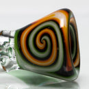 Unity Glassworks - 3 Hole Worked Opal Horn Slide - 14mm - Fire Earth & Green Stardust - The Cave