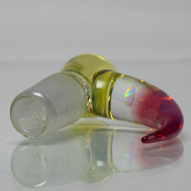 Unity Glassworks - 3 Hole Opal Horn Slide - 14mm - CFL Sunset Slyme & Karmaline - The Cave