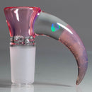 Unity Glassworks - 3 Hole Opal Horn Slide - 14mm - Karmaline & CFL Sunset Slyme - The Cave