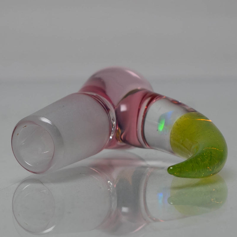 Unity Glassworks - 3 Hole Opal Horn Slide - 14mm - Karmaline & CFL Sunset Slyme - The Cave