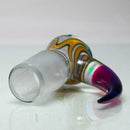 Unity Glassworks - 4 Hole Worked Opal Horn Slide - 18mm - Yellow Blue & Stargazer - The Cave