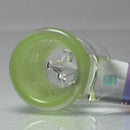 Unity Glassworks - 4 Hole Opal Horn Slide - 18mm - Lime Green Satin & Purple Slyme - The Cave