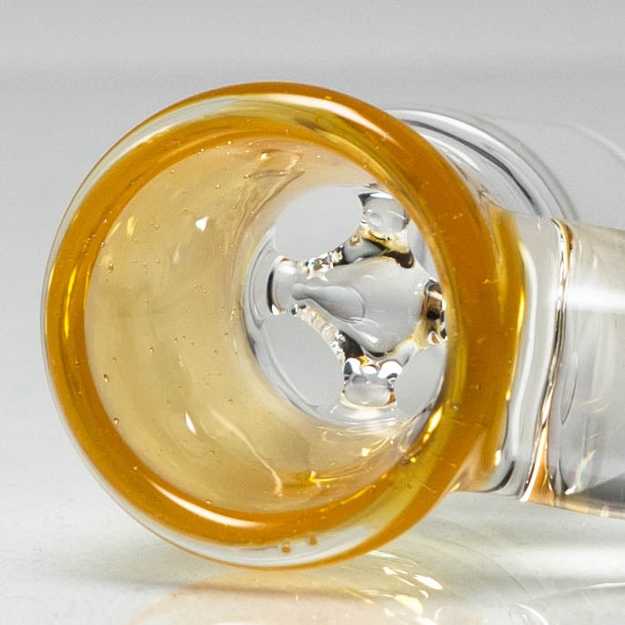 Unity Glassworks - 4 Hole Opal Horn Slide - 18mm - Thomas' Trans. Orange & Royal Jelly - The Cave