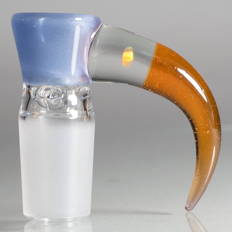 Unity Glassworks - 4 Hole Opal Horn Slide - 18mm - Blue Satin & CFL Terps - The Cave