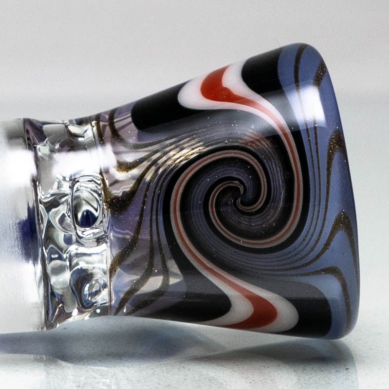 Unity Glassworks - 4 Hole Worked Opal Horn Slide - 18mm - Shadow & Royal Jelly - The Cave