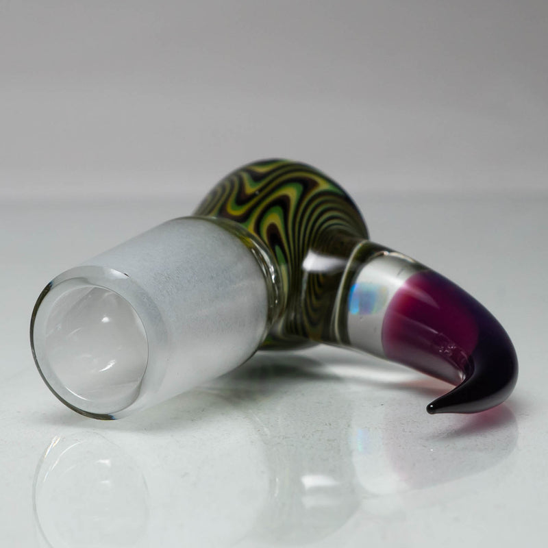 Unity Glassworks - 4 Hole Worked Opal Horn Slide - 18mm - Army & Stargazer - The Cave