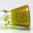 Unity Glassworks - 4 Hole Worked Opal Horn Slide - 18mm - Watermelon & SS. Slyme - The Cave