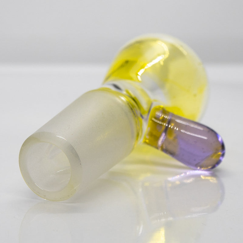 Unity Glassworks - Single Hole Martini Slide - 14mm - Citrine & Purple Rain - The Cave