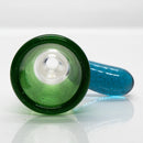 Unity Glassworks - Single Hole Martini Slide - 14mm - Green Stardust & Blue Stardust - The Cave