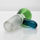 Unity Glassworks - Single Hole Martini Slide - 14mm - Green Stardust & Blue Stardust - The Cave