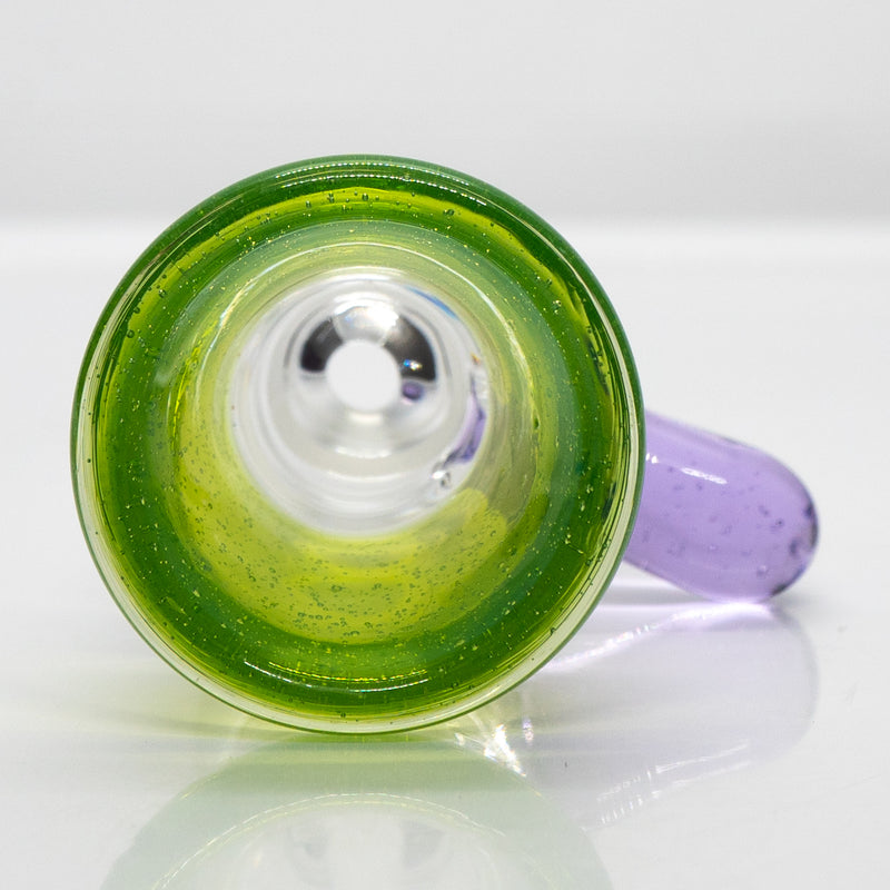 Unity Glassworks - Single Hole Martini Slide - 18mm - Sea Slyme & Purple Rain - The Cave