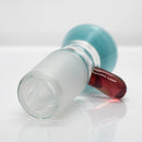 Unity Glassworks - Single Hole Martini Slide - 18mm - Agua Azul & Gold Ruby - The Cave