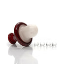 Unity Glassworks - Spinner Cap - Pomegrante/Cherry & UV White Satin - The Cave