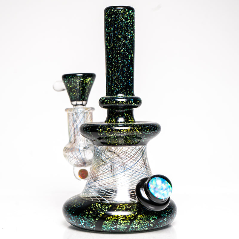 Crux Glass - Banger Hanger - Green Dichro w/ Rainbow Retti - The Cave