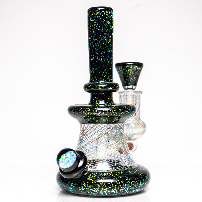 Crux Glass - Banger Hanger - Green Dichro w/ Rainbow Retti - The Cave