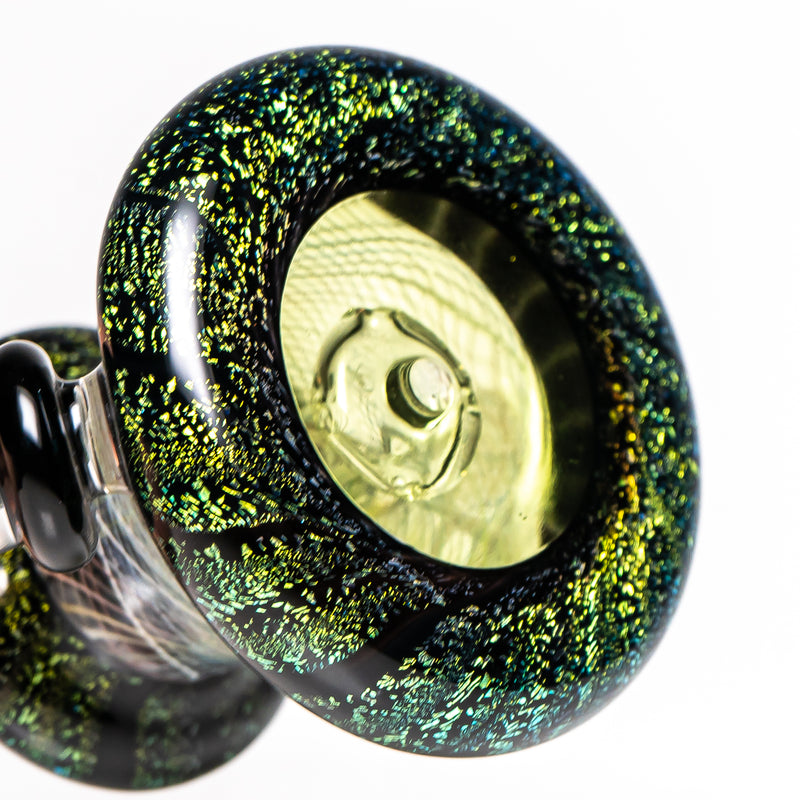 Crux Glass - Banger Hanger - Green Dichro w/ Rainbow Retti - The Cave