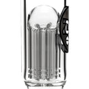 ZOB Glass - 18" Straight Zobello to 8 Arm Tree Perc - Pyramids Label - Blue & Sandblast - The Cave