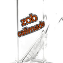 ZOB Glass - 15" Straight 4 Arm Tree Perc - Pyramids Label - Orange & Black - The Cave