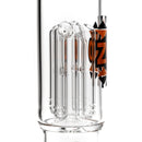ZOB Glass - 15" Straight 4 Arm Tree Perc - Pyramids Label - Orange & Black - The Cave