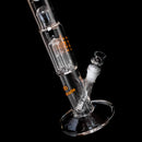 ZOB Glass - 15" Straight 4 Arm Tree Perc - Pyramids Label - Orange & Black - The Cave