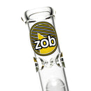 ZOB Glass - 19" Beaker Double UFO Perc - Striped Circle Label - Yellow & Black - The Cave