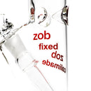 ZOB Glass - 14" Straight Fixed Circ Stem - Shattered Label - Red & Sandblast - The Cave