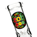 ZOB Glass - 16" Reduced Straight Zobello Perc - Oval Stars Label - Rasta - The Cave