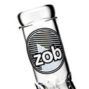 ZOB Glass - 16" Reduced Straight Zobello Perc - Striped Instrum Label - Black & White - The Cave