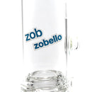 ZOB Glass - 18" Straight Zobello to UFO Perc - Crosshair Label - Blue & Sandblast - The Cave