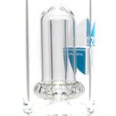 ZOB Glass - 18" Straight Zobello to UFO Perc - Crosshair Label - Blue & Sandblast - The Cave
