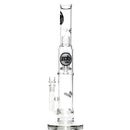 ZOB Glass - 18" Straight Zobello to UFO Perc - Circle Instrum Label - Black & White - The Cave
