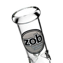 ZOB Glass - 18" Straight Zobello to UFO Perc - Circle Instrum Label - Black & White - The Cave