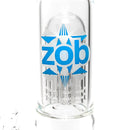 ZOB Glass - 18" Straight Zobello to 8 Arm Tree Perc - Pyramids Label - Blue & Sandblast - The Cave