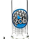 ZOB Glass - 18" Straight Zobello to 8 Arm Tree Perc - Classic Circle Label - Blue & Black - The Cave