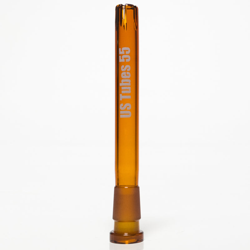 US Tubes - 18/14mm Female 5 Slit Downstem 5.5" - Amber - The Cave