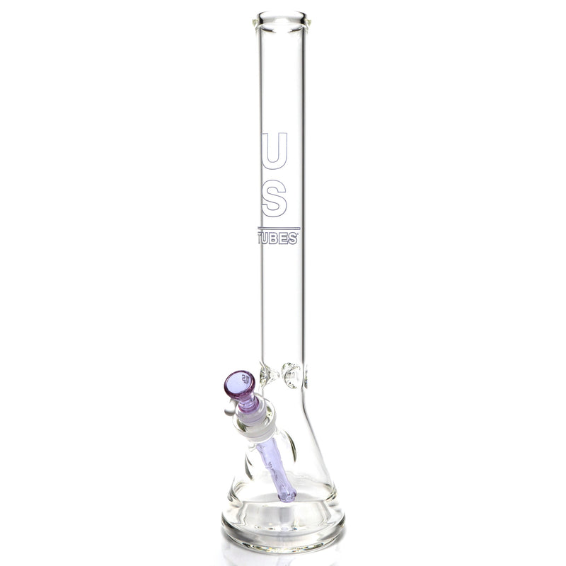 US Tubes - 20" Beaker 50x5 w/ 24mm Joint - White & Gray Vertical Label w/ Purple Slide - The Cave