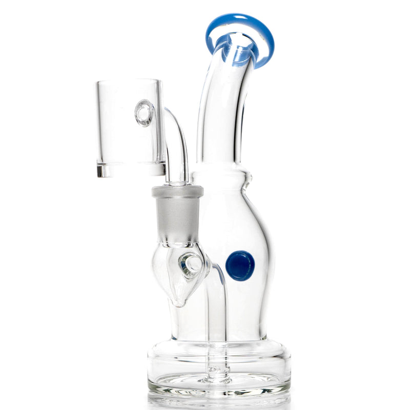 Shooters - Mini Mib Bubbler - Milky Blue Accent - The Cave