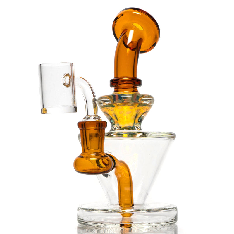 Shooters - Straight Foot Vase Bubbler - Amber Accent - The Cave