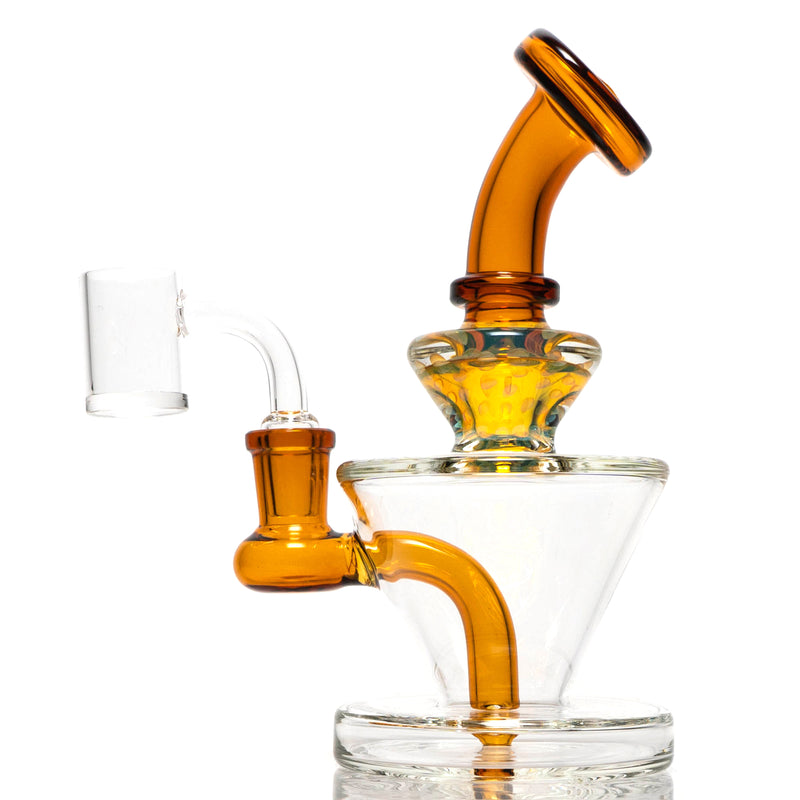 Shooters - Straight Foot Vase Bubbler - Amber Accent - The Cave