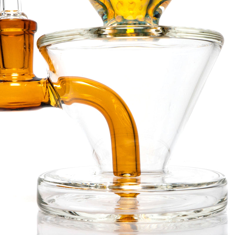 Shooters - Straight Foot Vase Bubbler - Amber Accent - The Cave