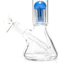 Shooters - 12" Tree Perc Diamond Base Beaker - Milky Blue Accent - The Cave